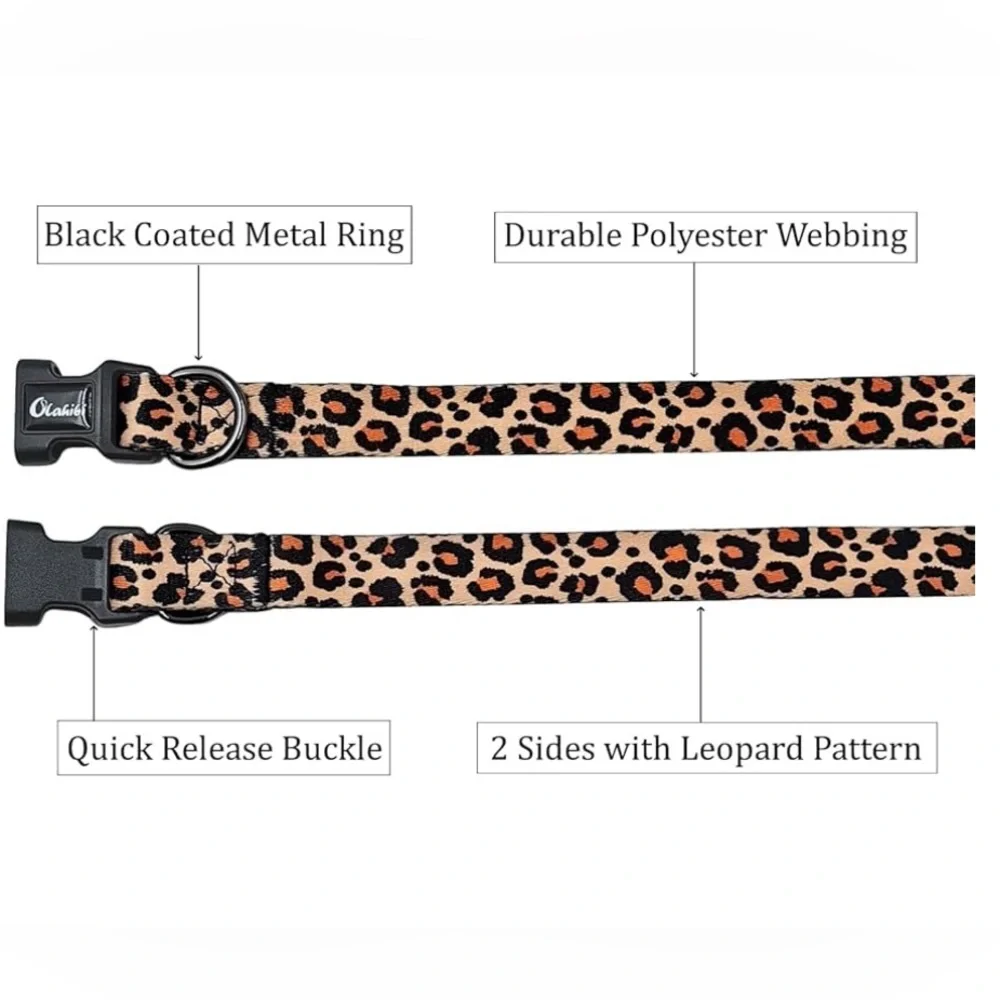 Leopard Print Dog Collar & Leash Set – New with Tags!